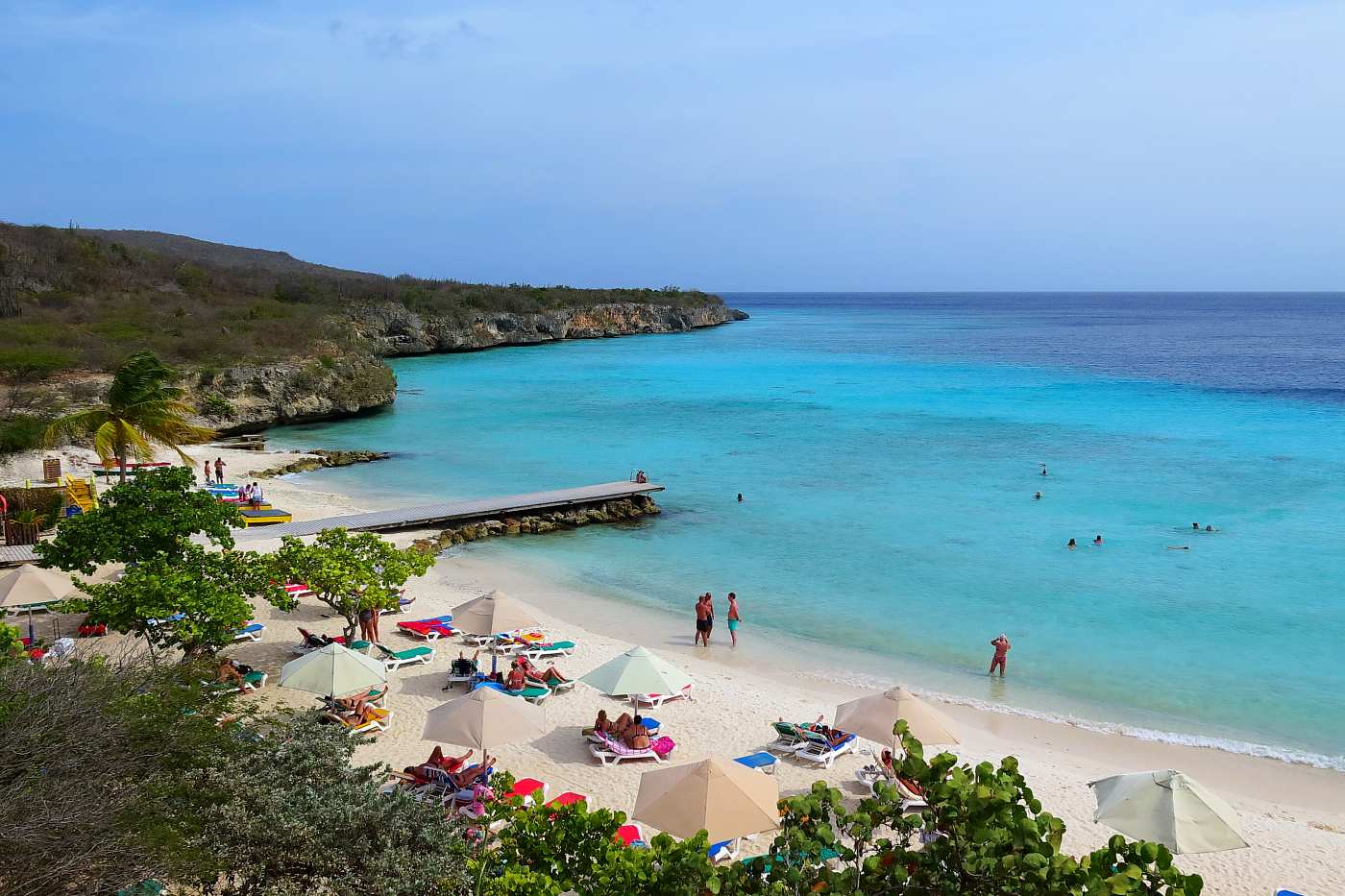 Curacao, pláž Porto Mari s krásným pískem a nádherným mořem